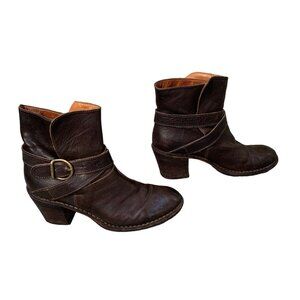 FIORENTINI + BAKER Womens Ankle Booties US 9 Euro 39 Brown Italian Buckle Boots